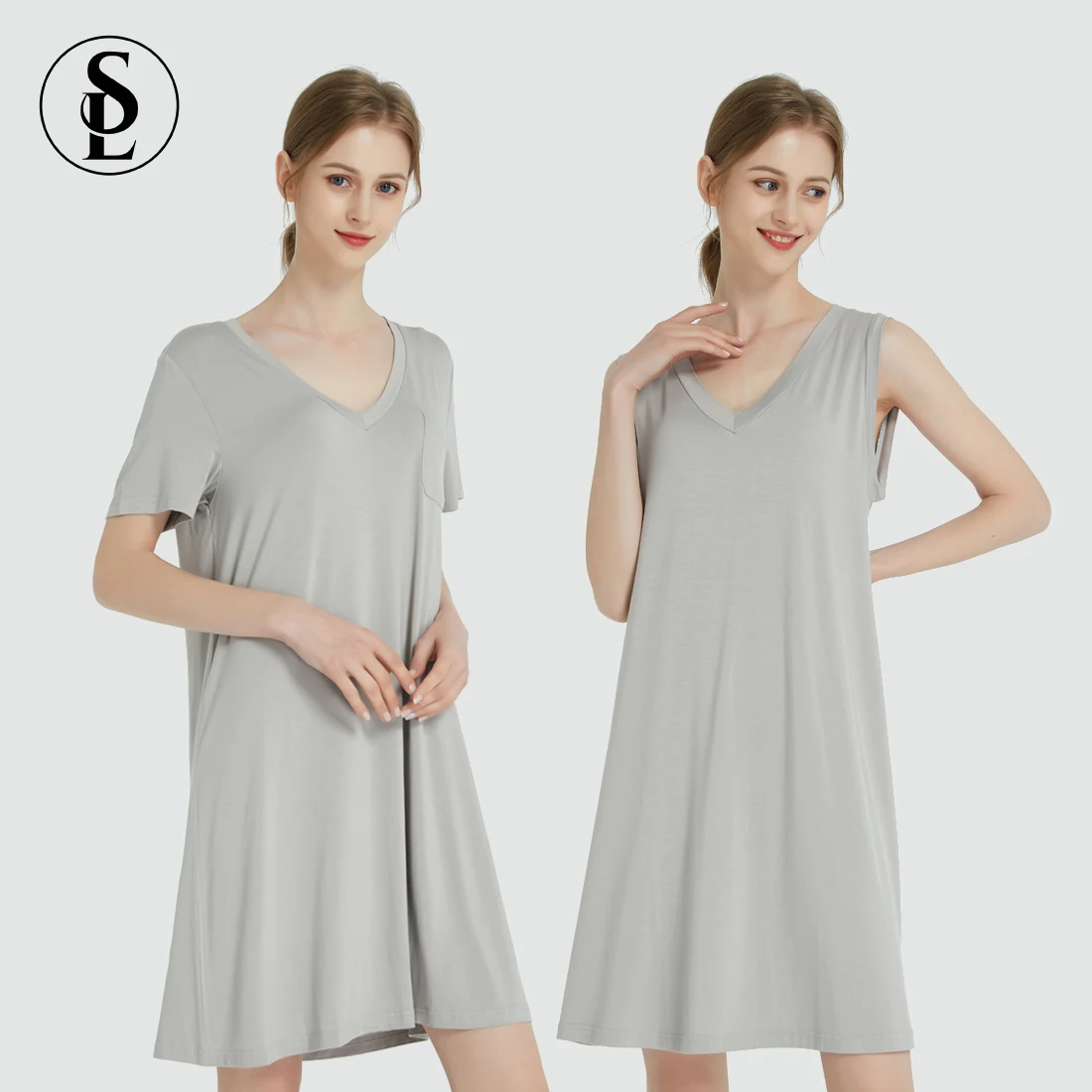 Wholesale Bamboo Fibers Sleep Dress Custom Made Nightgowns for Women
