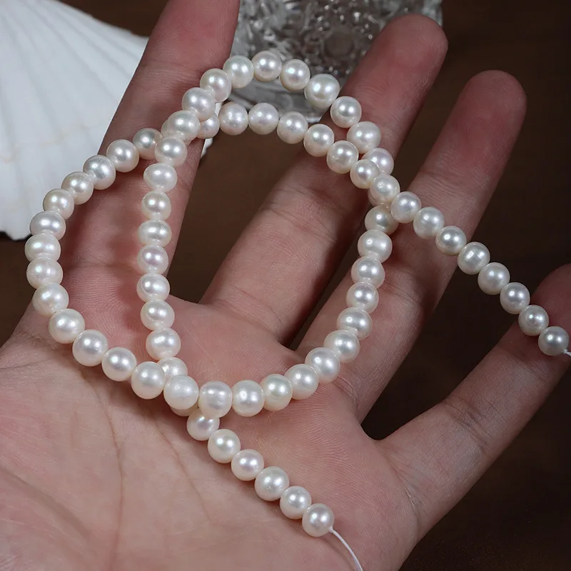6mm potato shaped natural fresh water pearl beads diy bracelet necklace real pearl jewelry material
