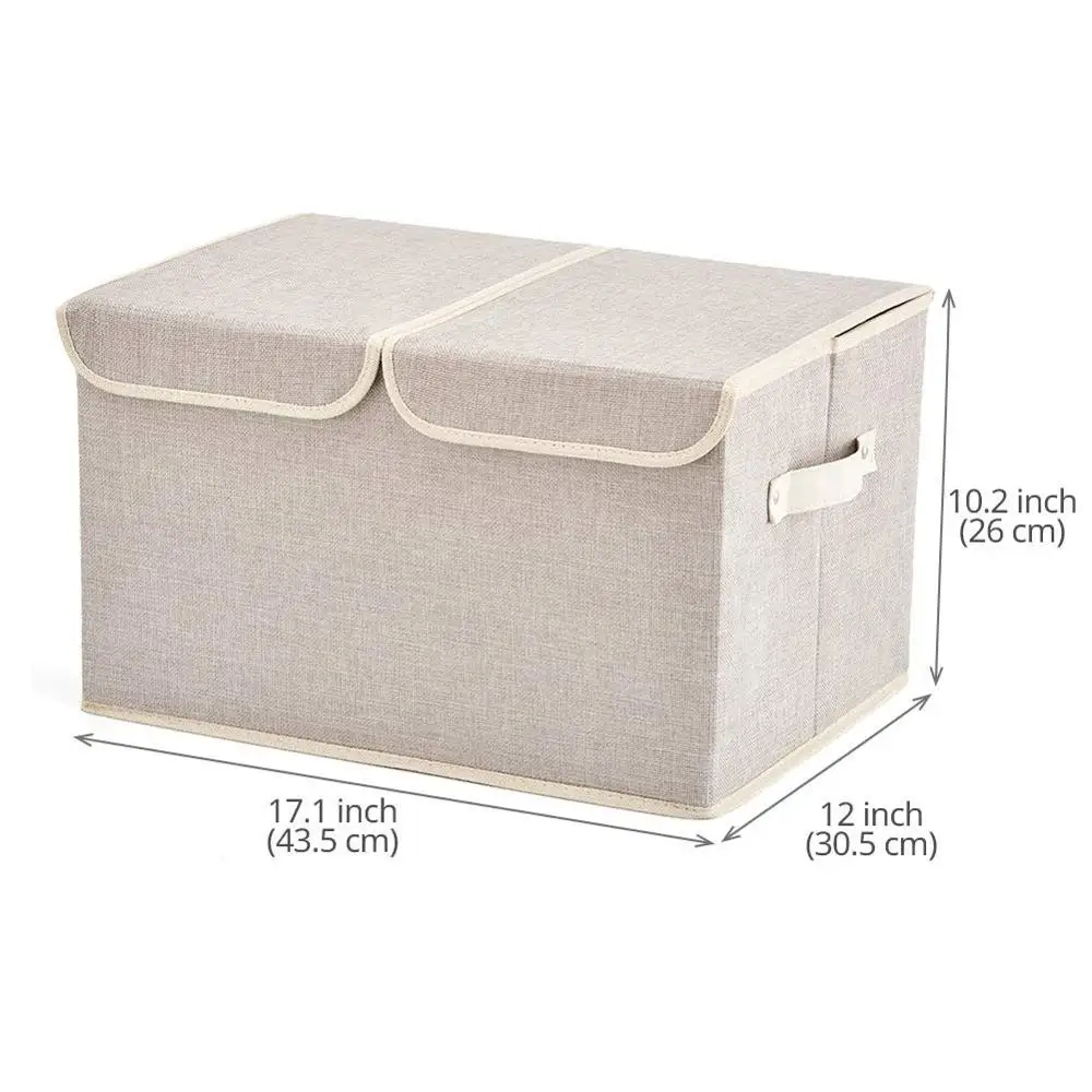 Collapsible 3 Packed  Large Storage Boxes Fabric Foldable Storage Cubes Bin Baby Nursery Toy closet organizer Household Storage