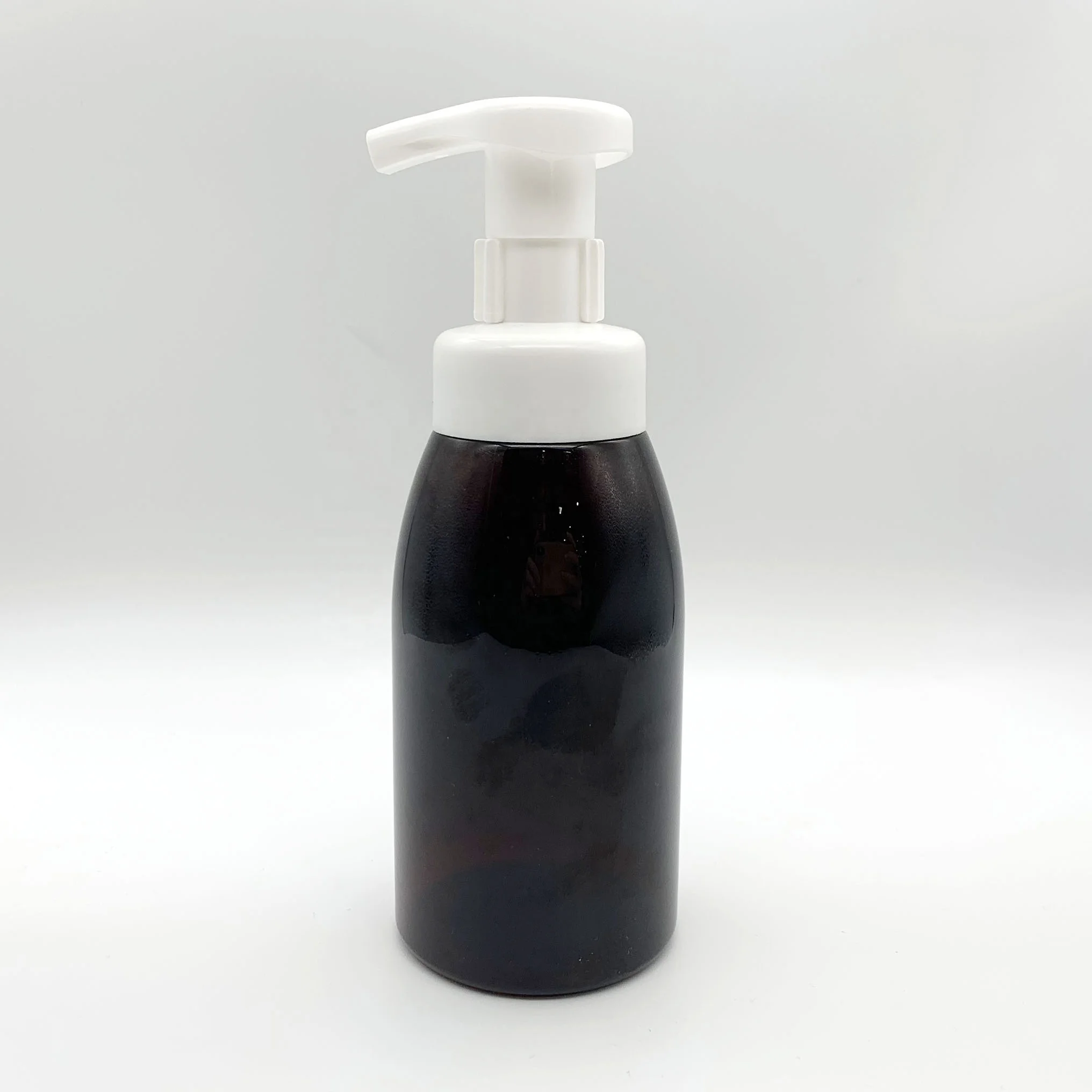 Hot Sale 8OZ Clear Amber PET Foam Dispenser Pump Bottle with Screw Cap 250ml Capacity for Facial Cleanser Shampoo Coffee Tea