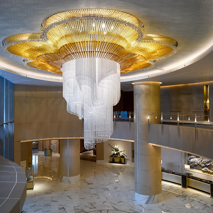 Chinese Lighting Customized Indoor Simple Style Shopping Droplight Hotel Lobby Luxury Big Chandelier