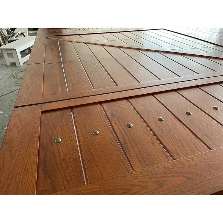 American red oak waterproof and crack resistant outdoor high-end villa solid wood garage door