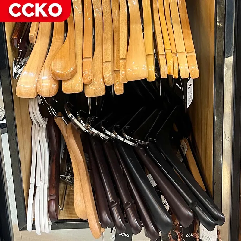 Custom Hotel Metal Hook Baby Adults Anti-Theft Wooden Hangers For Clothes Hangers For Clothing Store For Suit Skirts Pants Jean