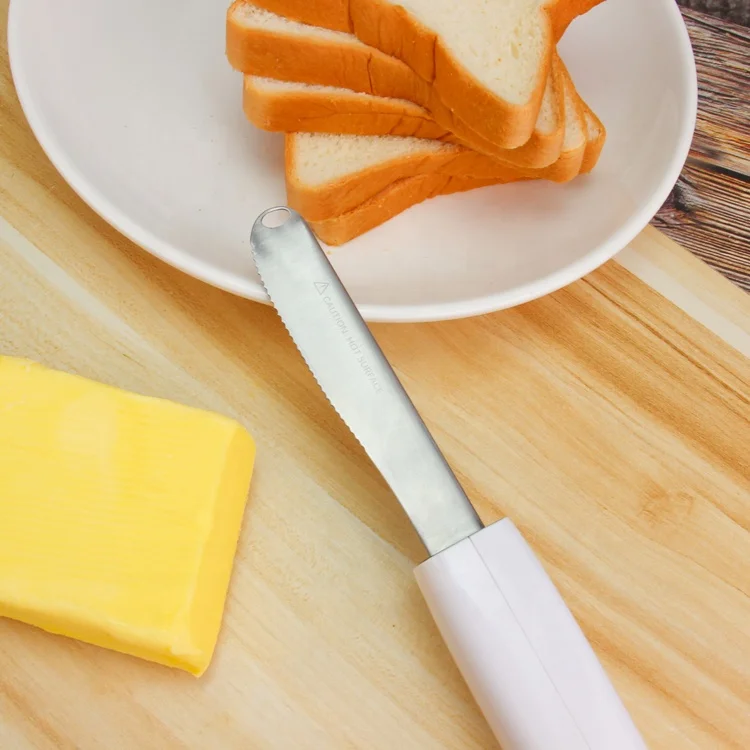 Перезаряжаемый Быстрый нагревающийся электрический нож для масла, легко распространяющийся легко Очищаемый нож для масла из нержавеющей стали