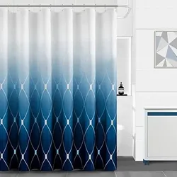 2022 Amazon hot sell Stripe Fabric Water Repellent Modern Shower Curtains for Bathroom