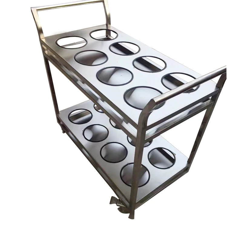 Storage Cart Automatic Stainless Steel Trolley Food Service Metal Wheat Flour Mobile Restaurant Used Restaurant Equipment 10 Pcs