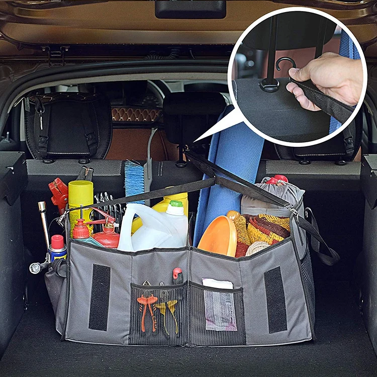 Modern Single Tier Glossy Finish Fabric Car Storage Caddy Organizer Multi-Function Food & Tool Storage Back Seat Bag for Travel