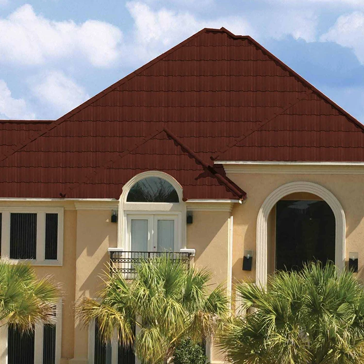 manufacture custom deco interlocking flat roofing rhombus metal tiles plate and desert golden stone coated roof shingles