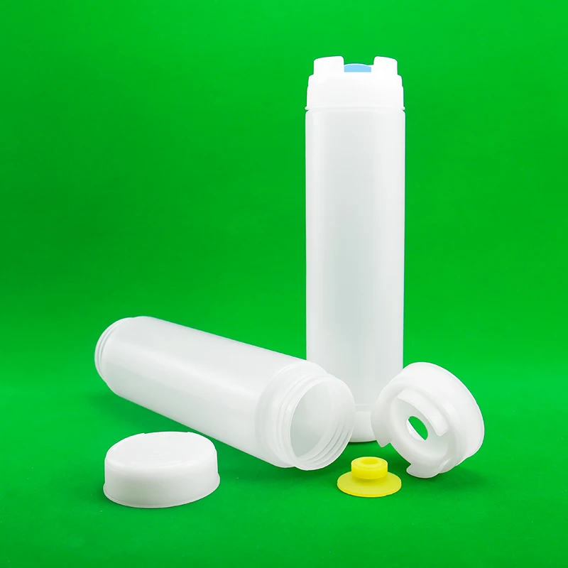 480ml LDPE White Sauce Plastic Squeeze Bottle with  Silicone Screw Cap For Food Packaging And Industrial Use