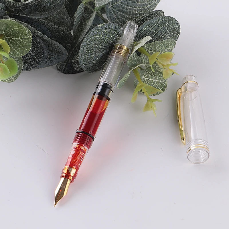 Piston Large Capacity Fountain Pen Transparent Ink Writing and Painting Pen