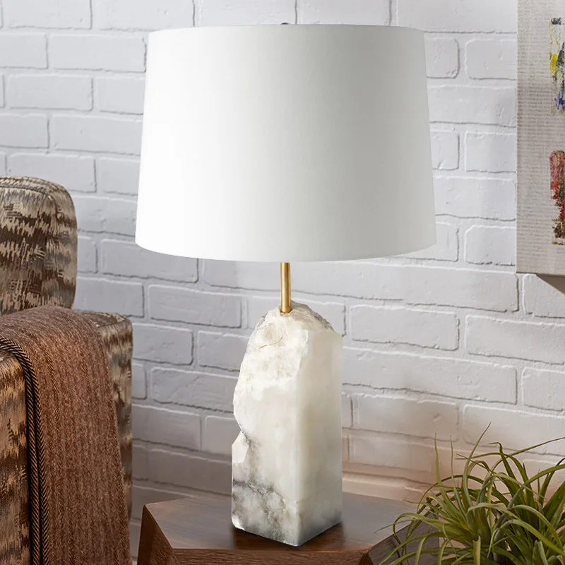 Modern Italy Design Marble White OnyxTable Lamp New Table Light Luxury Hotel ing for bedroom with onyx base