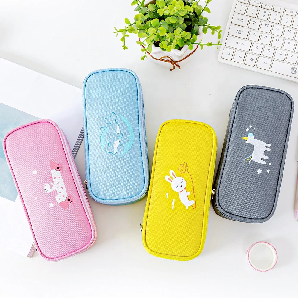 High capacity pencil cases & bags clear classification multi functional pencil organizer fabric pen case girls