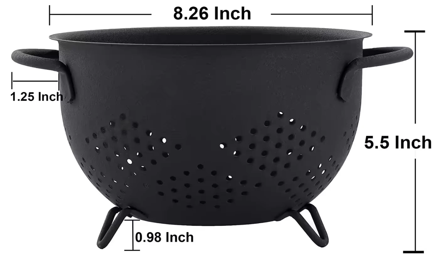 Custom Metal Colander Noodle Pasta Food Drain Basket Strainer Space Saver Sink Drain Basket For Kitchen
