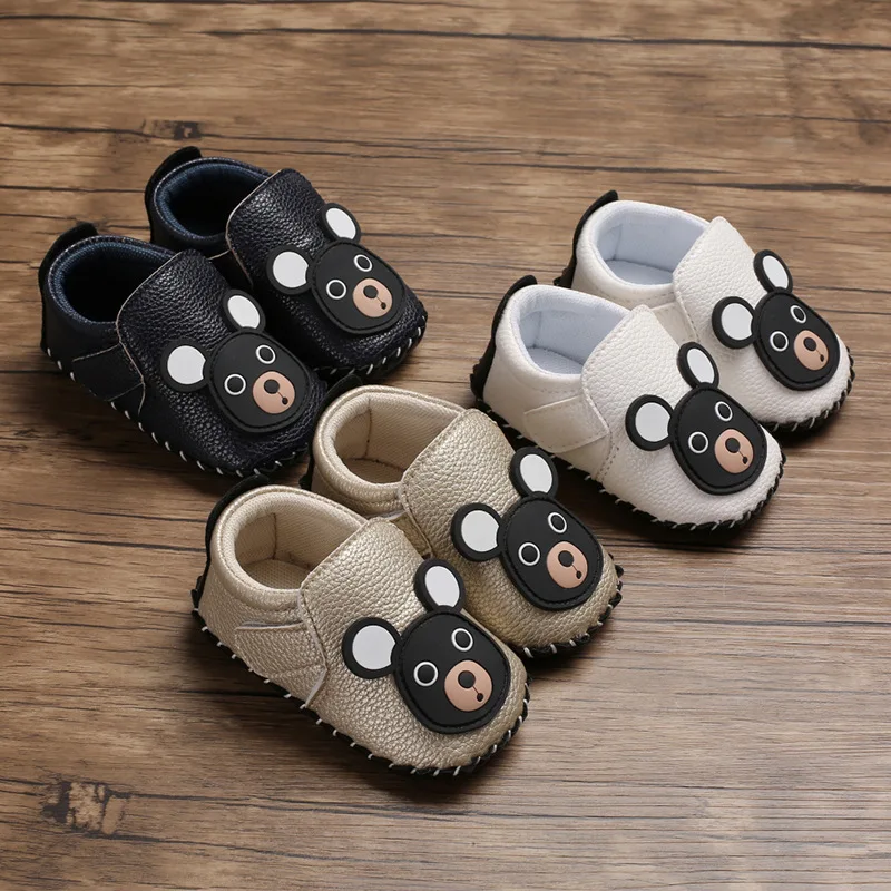 Spring and Autumn Seasons 0-1 year old baby shoes rubber sole non-slip cartoon avatar PU baby toddler shoes