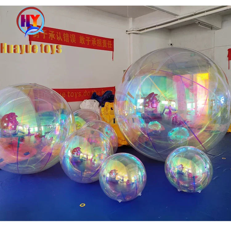 2024 Hanging inflatable mirror ball mirror balloon giant mirror sphere for decoration sealed gold/silver ball