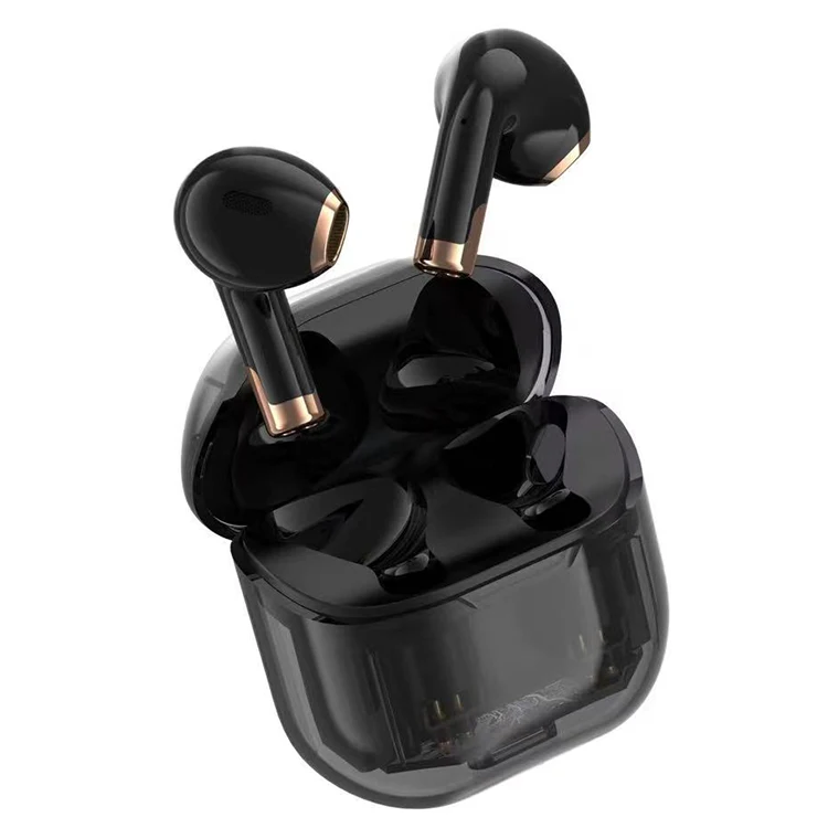 New arrival wireless earbuds high quality TWS earphones transparent case Type-C ear buds for sports