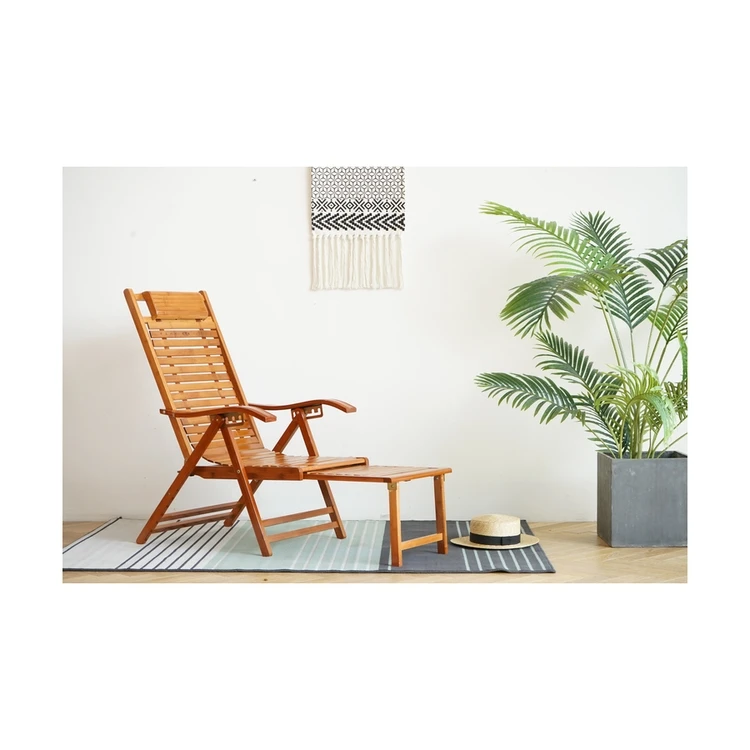 
wholesale folding chairs recliner high quality bamboo and wood folding armchair 