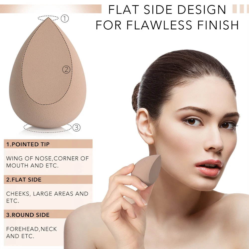 
Hot Sell 2020 Soft Beauty Foundation Sponge Latex Free Powder Puffs Esponja De Maquiagem Facial Sponge 