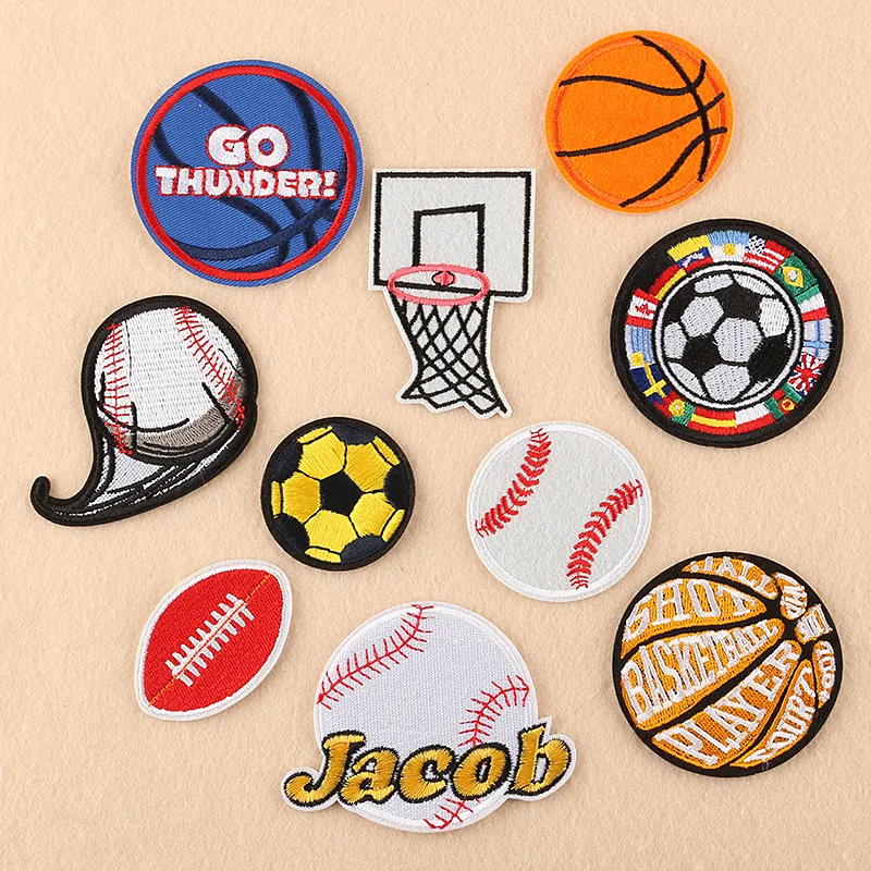 Custom Patches Iron On 3d Embroidery Football Basketball Iron On Patch