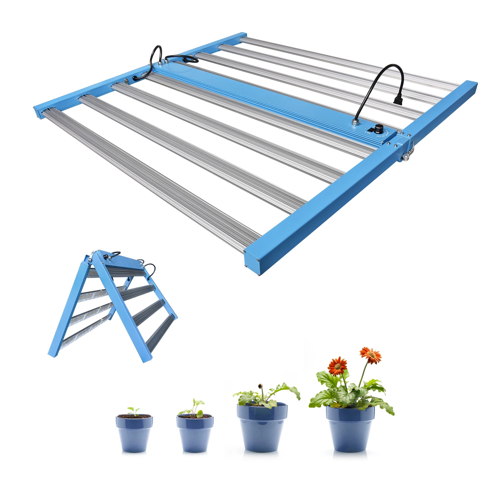 SYLSTAR  Hydroponic Greenhouse 8 Bars 6bar 800W 8bar Full Spectrum top light for Indoor Plants LED Grow Light