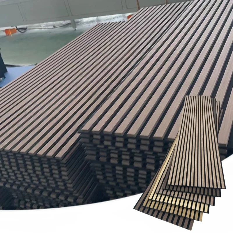 Easy install room separator slatwall soundproofing acoustic wood slat wall panel
