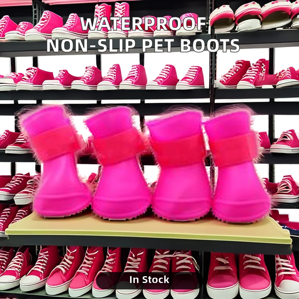 Hot Selling Cute Outdoor Waterproof Non-Slip Soft Silicone Pet Rain Boots Water Proof Dog Shoes for Cats