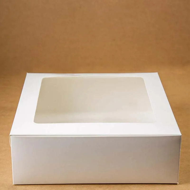 Low Price Hot Selling white square roll portion printed fine rectangle cake box with logo