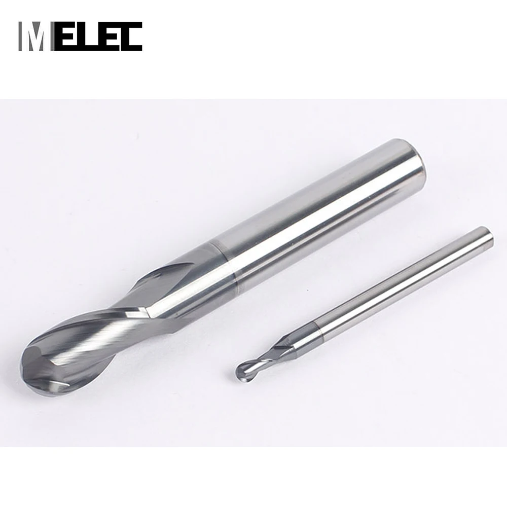 MELEC manufacturer customized size cnc tools diamond hss tungsten 6R3*12*D6*50mm hrc55 carbide hss ball nose end mill cutter