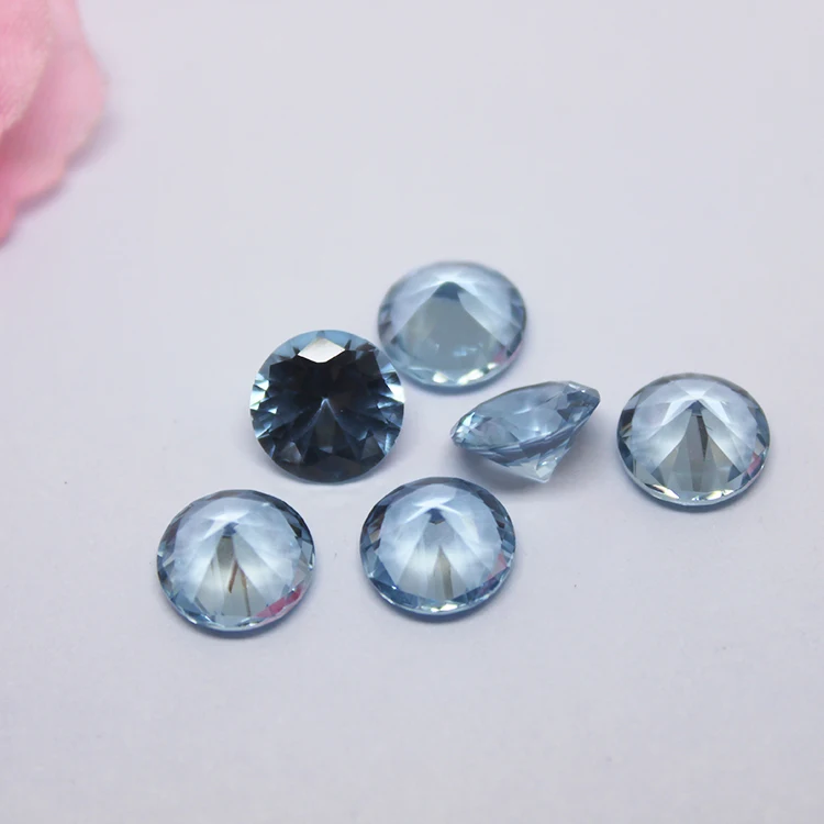 Synthetic Blue Color Gemstone Round Brilliant Cut 108# Blue Spinel
