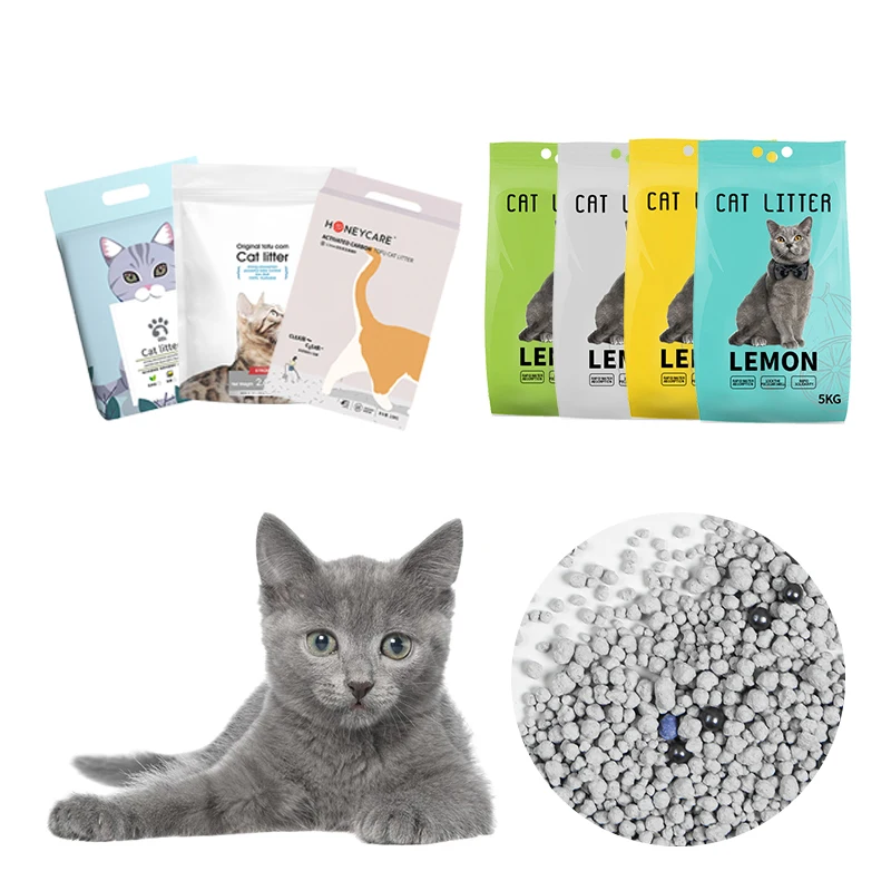 
Wholesale odour lock clumping custom packing pet cat litter sand bentonite 