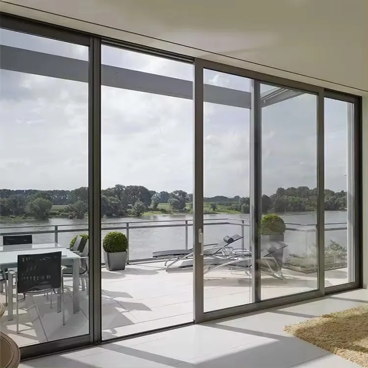 Australian standard large residential big vision triple sliding doors aluminum slide interior sliding glass door