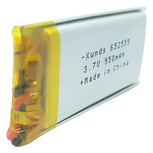 Rechargeable Battery 652555 3.7v 950 Mah Lithium Batteries Battery Silver Lithium Polymer 500 Times 18 G 12months,12 Months 0.5C