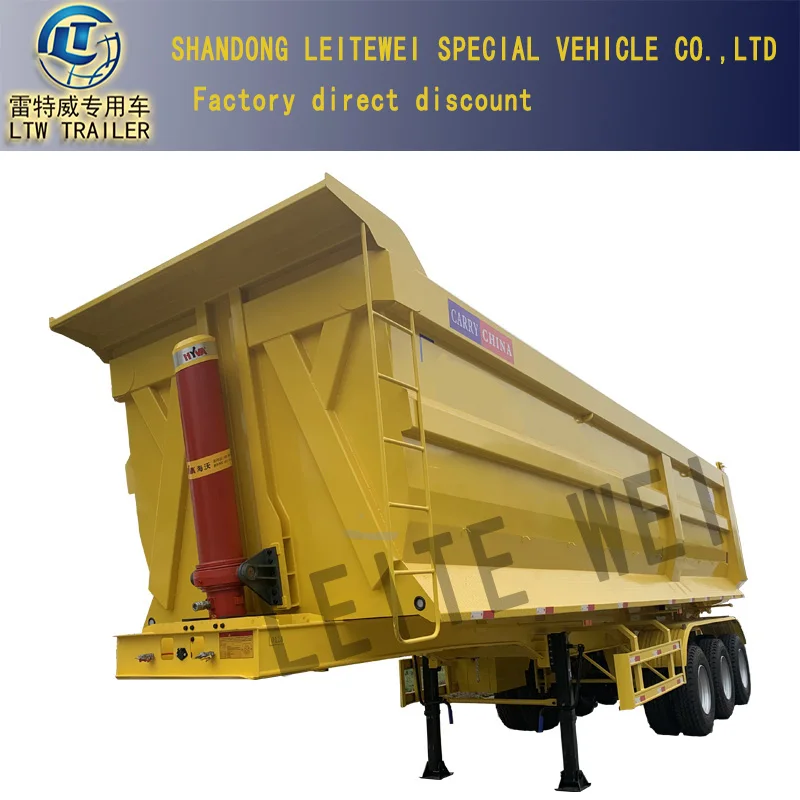 Bulk Tipper Trailer 3 /4/5/6 Axles 35cbm  live body Rear Dump Truck Tipping Semi Trailer with Hydraulic Cylinder Cargo Trailer