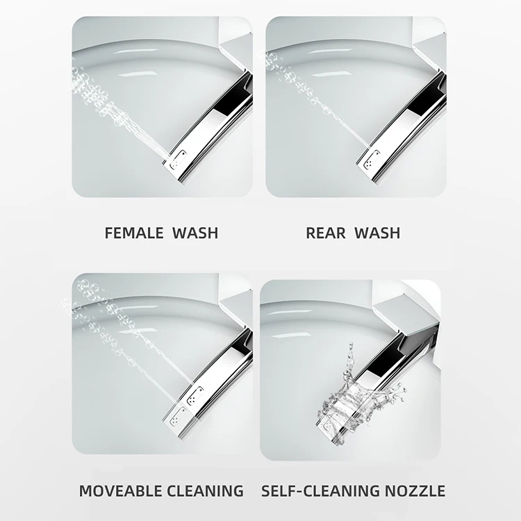 High tech 2021 tankless 110V/220V s p trap auto flush sensor wc intelligent automatic toilet bowl smart toilet with bidet