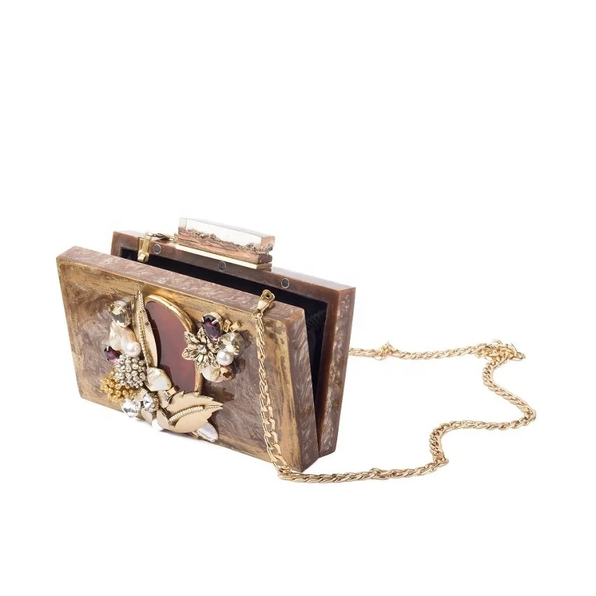 New Style Luxury Genuine Stylish Evening Purse Clutch Bag Woman Handbag Elegant Top Classic Resin Fashionable Customized Design
