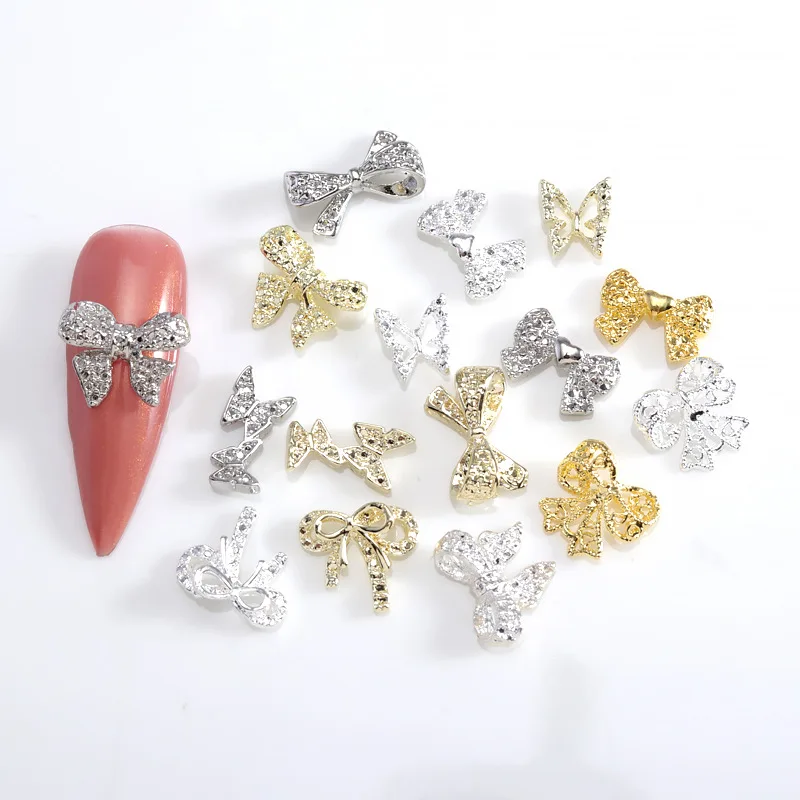 TSZS Butterfly nail charms 3D Nail Salon crystal decorative bow tie rhinestone jewelry stone butterfly Nail Art Accessories