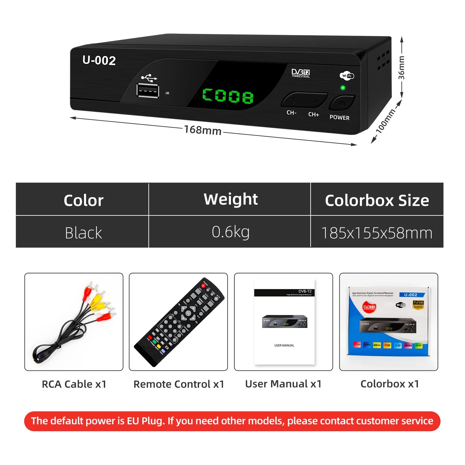 READY TO SHIP JUNUO Manufacturer Ready Goods TV Box DVB-T2/C Decoder FULL HD 1080P TV receiver Channel Free DVB-T2 Set Top Box