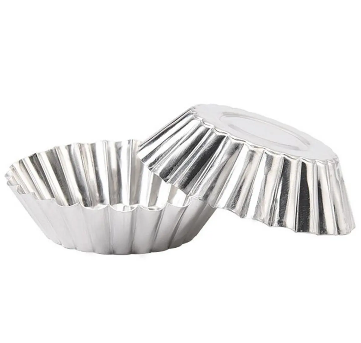 Reusable Silver Cupcake Egg Tart Mold Cookie Pudding Mould Non-Stick Cake Egg Baking Mold Pastry Making Tools