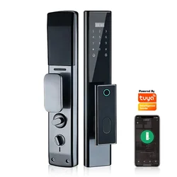 tuya Code Fingerprint Mechanical Key card unlock by app home automation system multi-functional smart electronic door locks