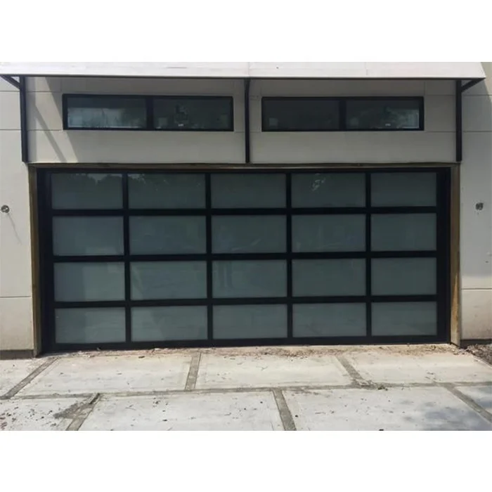 Modern design remote control sectional retractable garage roll up glass insulating garage door