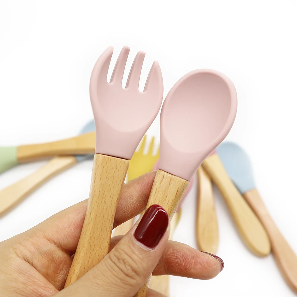 Non-toxic Amazom Hot Selling Food Grade Feeding Baby Spoon Silicone