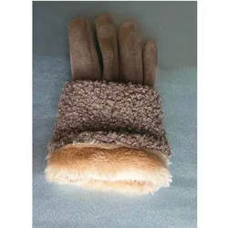Winter Soft Warm Men and Women Suede Gloves Full Finger  Outdoor  Protective Gloves