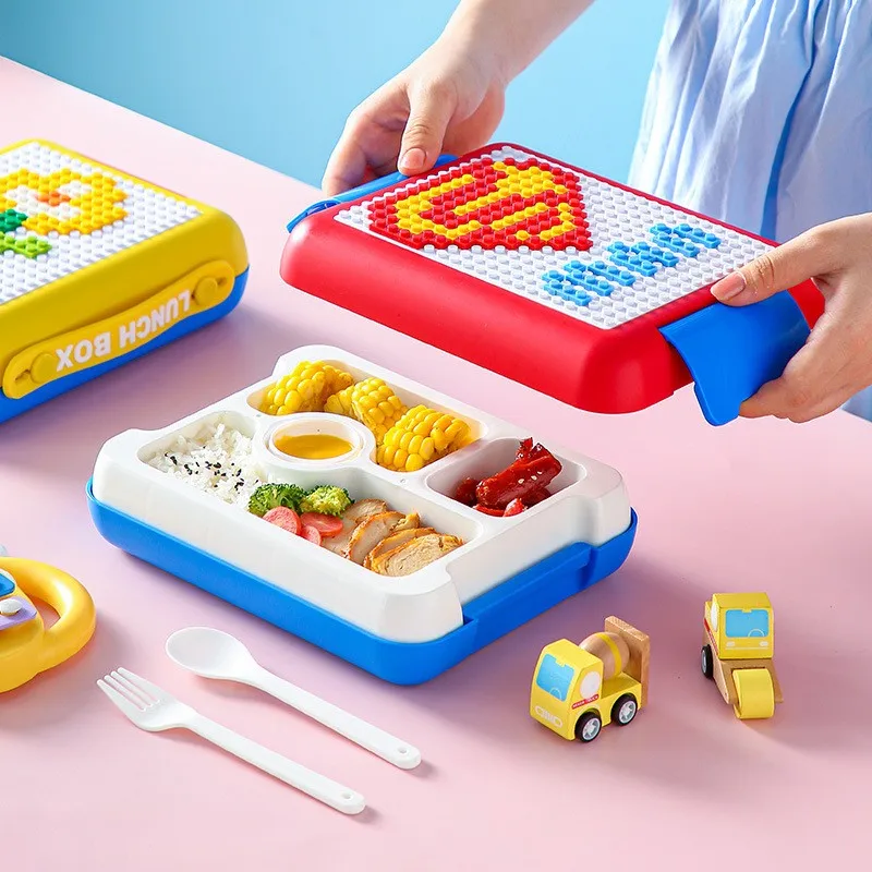 Kid Lego Student Bento Lunch Box Rectangle Lunch Box 5 Sex Stainless Kids Lunch Box Plastic New Design Steel Lunch Box 2531 1-3L