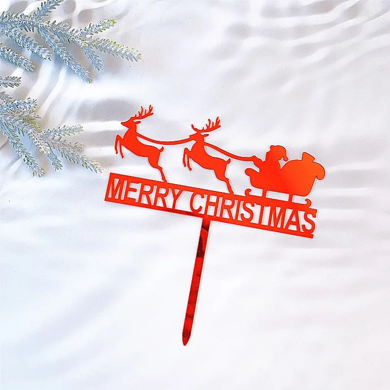 Переноска kailey Счастливого Рождества торт Топпер кекс Снежный торт Топпер для вечеринки