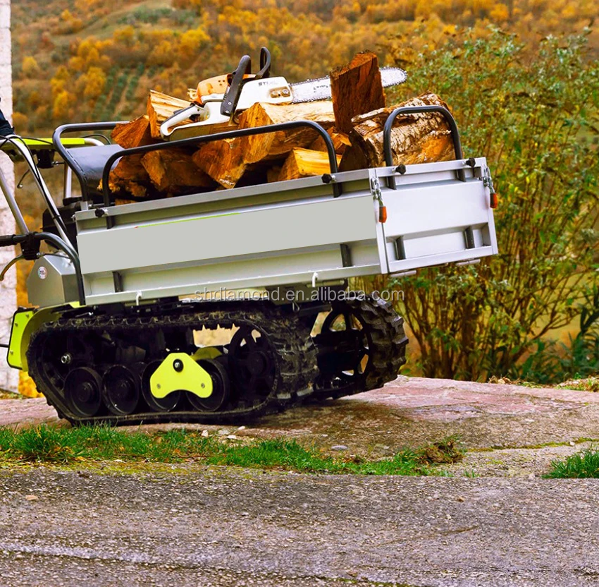
5.5HP, gx200 500kgs Rubber Tracked Mini Dumper/6.5hp crawler WheelBarrow/Muck Truck/BROUETTE A CHENILLES/200cc belte transporter 