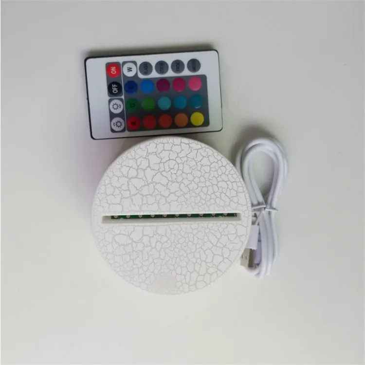 Kid Cartoon Creative Night Light 3D LED Illusion Crack Lamp Desk Lamp 16 Color Shine Home Bedside Remote Decor Lamp Kid