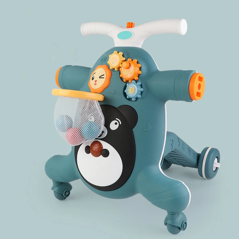 3in1 Multifunction Lights Music Toys Baby Sit-to-Stand Learning Walker Kids With Universal Wheel Rollover Prevention Walkers