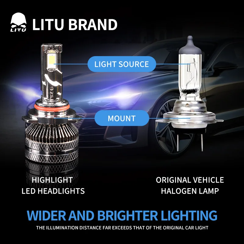 High power 9005 200W 5000lm hb3 led auto headlight bulb Halogen color Yellow hb4 9006 car lights led headlight