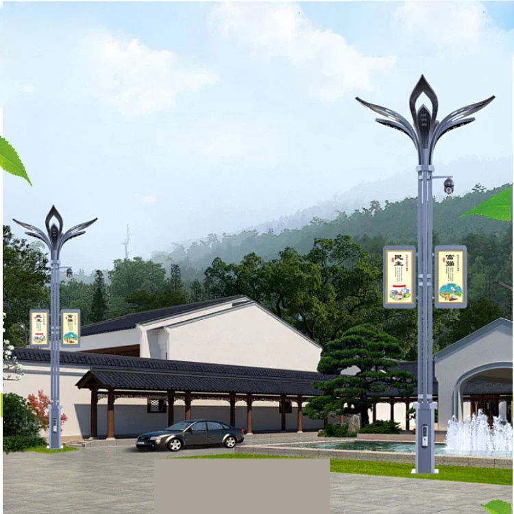 lighting smart display led screen street poles p6 outdoor pole poster led advertising screen