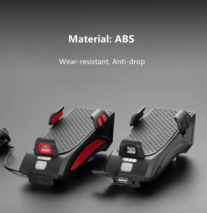 Rechargeable 600lm Bike Headlight 3 Led Bicycle Front Light With Mobile Phone Holder & 4000mah Power Bank IP55 Cycle Light